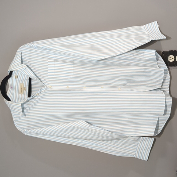 Blue and White Striped Oxford Style Shirt Tommy Bahama - Picture 1 of 17